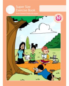 Super Size Exercise Book 4mm Dotted Thirds 80pp