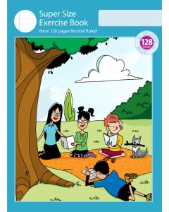 Super Size Exercise Book 8mm 128pp Normal Ruled