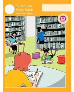 Super Size Story Book 8mm Ruled with Outline Frame 128pp