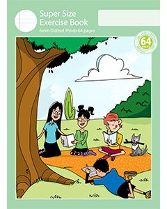 Super Size Exercise Book 6mm Dotted Thirds 64pp