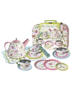 Bird Tin Tea Set in Suitcase -CH42006